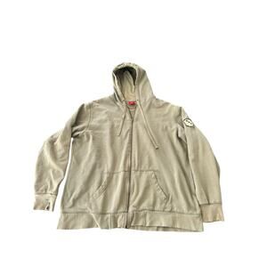 Mossimo Vintage‎ Beige Full Zip Hoodie Jacket Unisex Size Casual